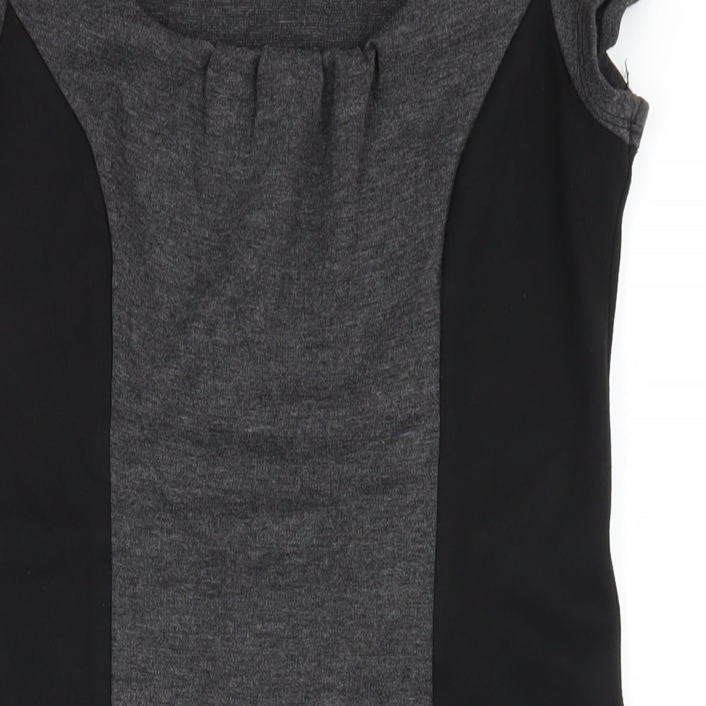 Wallis Womens Black Polyester Bodycon Size 12 Scoop Neck Pullover