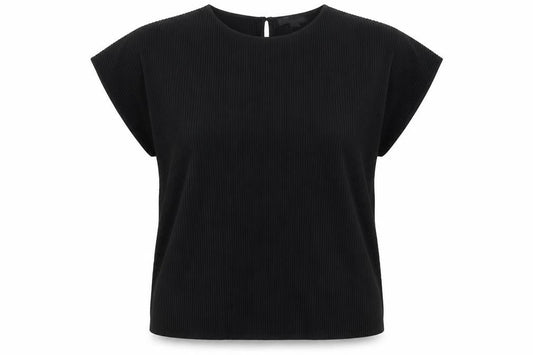 Marks and Spencer Womens Black Polyester Basic T-Shirt Size 12 Round Neck