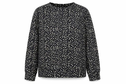Jessica Graaf Womens Black Geometric Polyester Basic T-Shirt Size M Round Neck