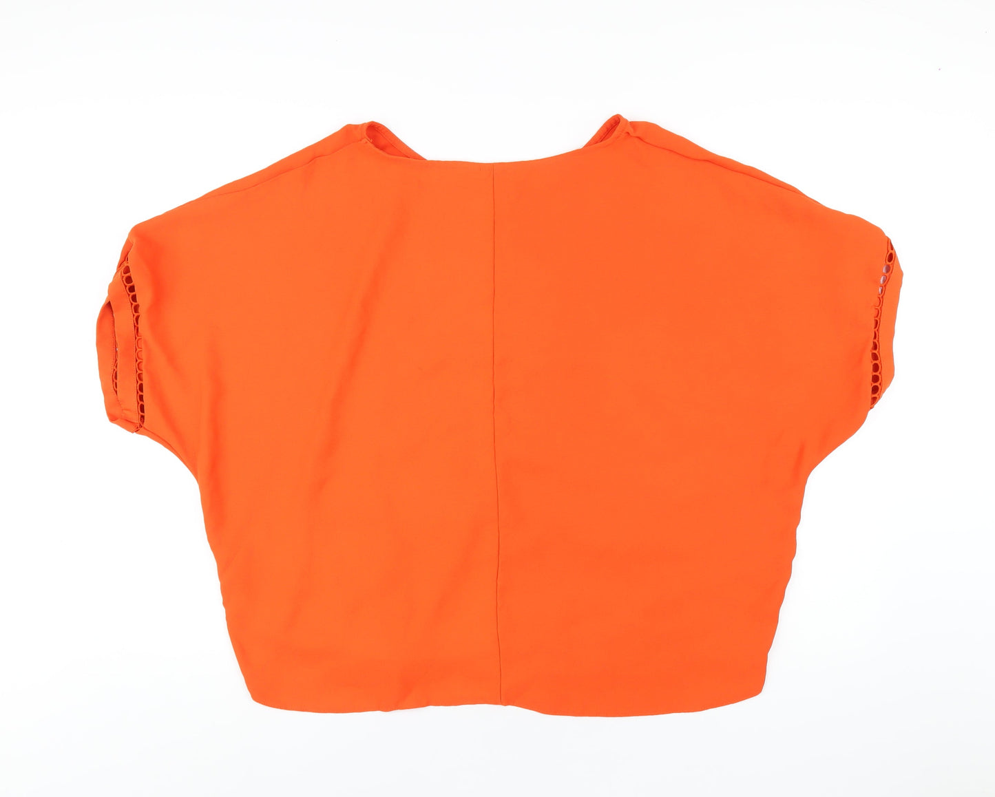 Lipsy Womens Orange Polyester Basic T-Shirt Size 18 Round Neck