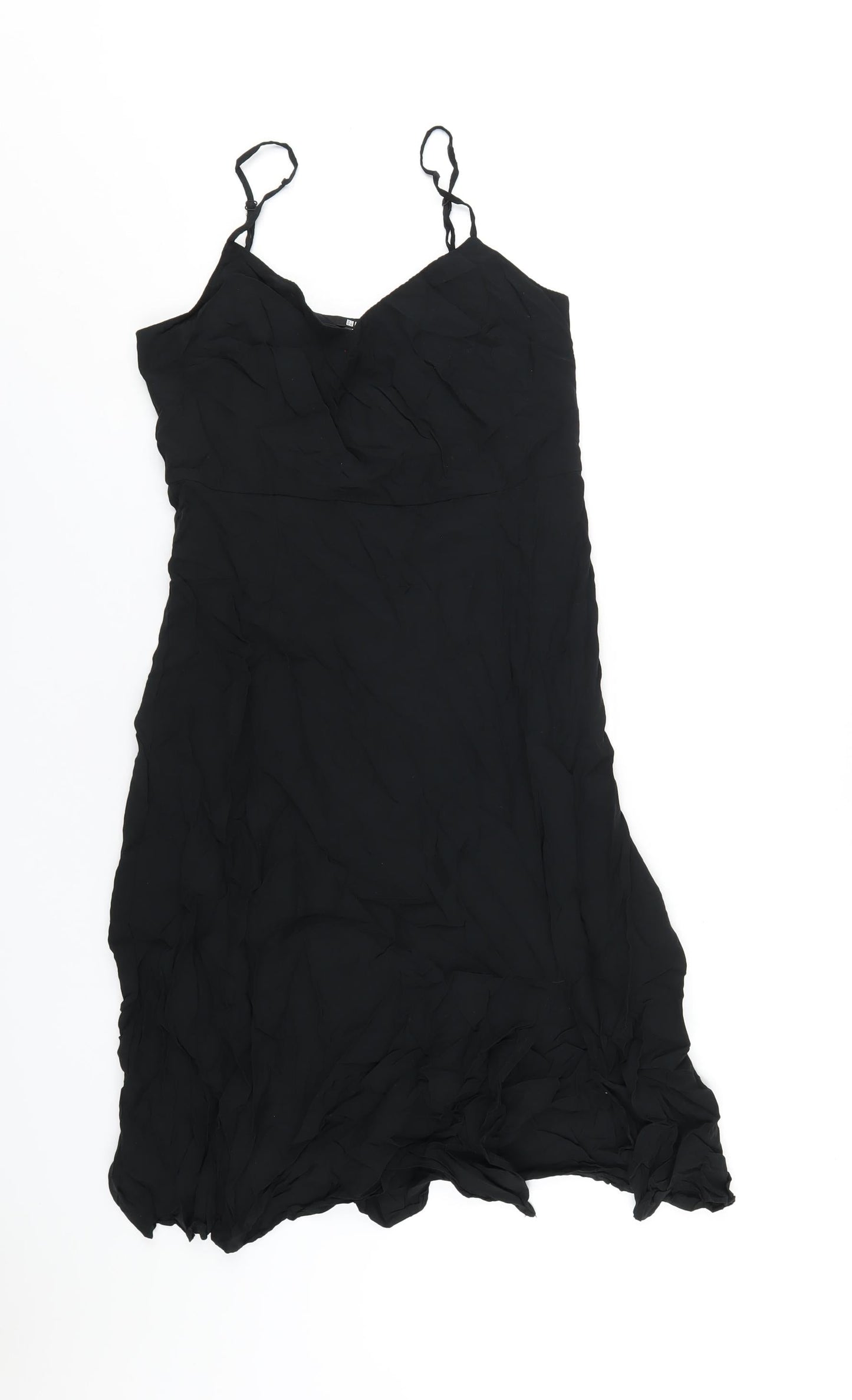 Uniqlo Womens Black Viscose A-Line Size S V-Neck Zip