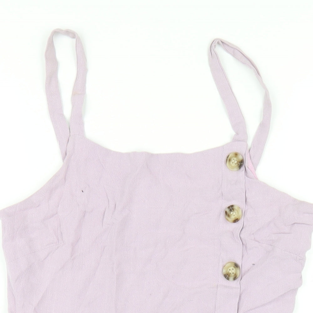 Ally Womens Purple Viscose Mini Size 12 Square Neck Zip