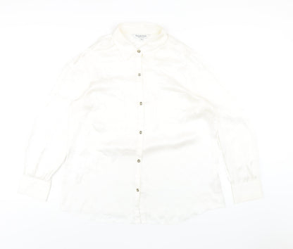 Debenhams Womens Ivory Polyester Basic Button-Up Size 16 Collared
