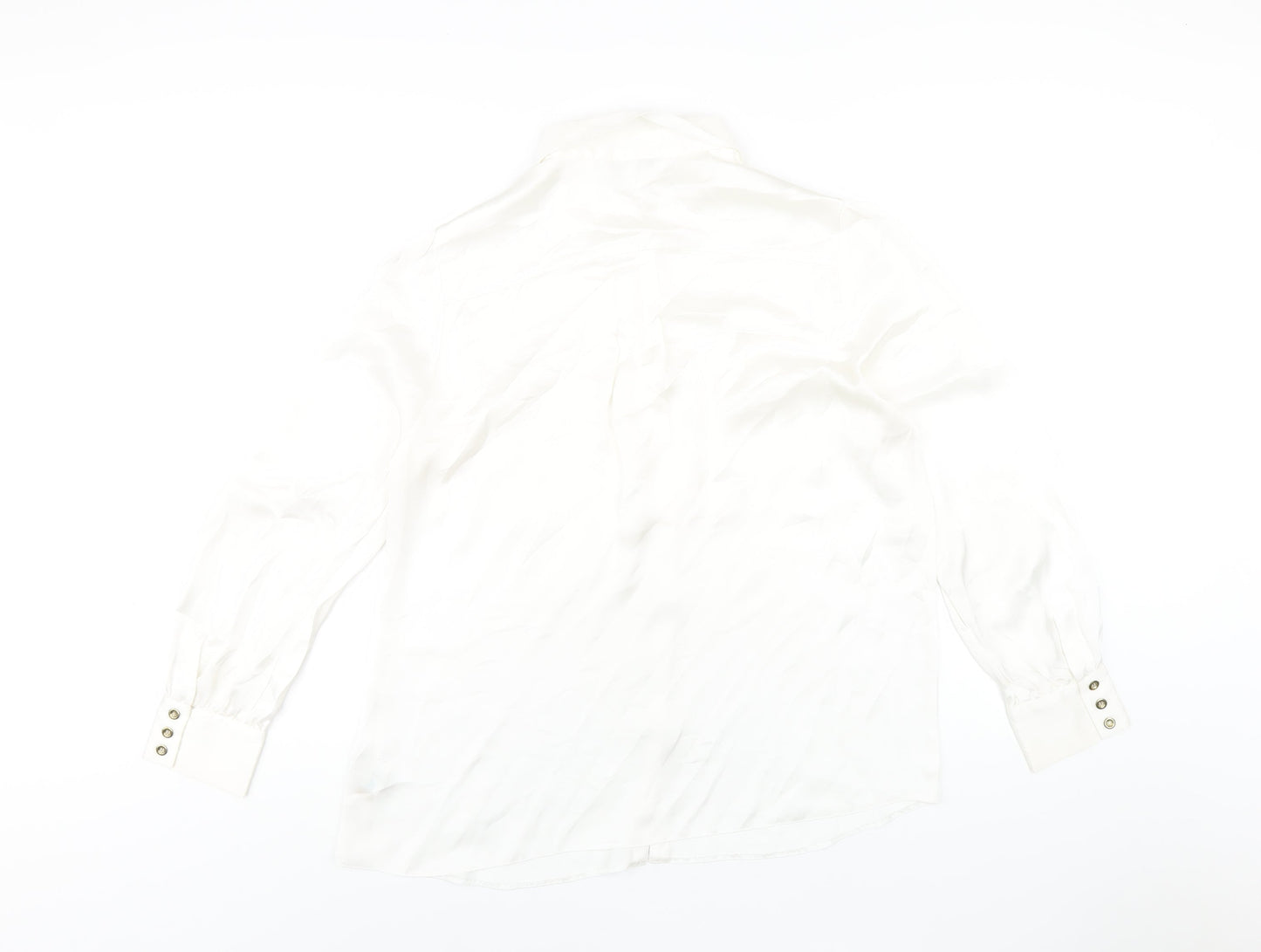 Debenhams Womens Ivory Polyester Basic Button-Up Size 16 Collared