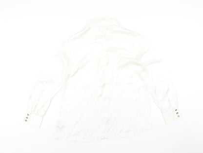 Debenhams Womens Ivory Polyester Basic Button-Up Size 16 Collared