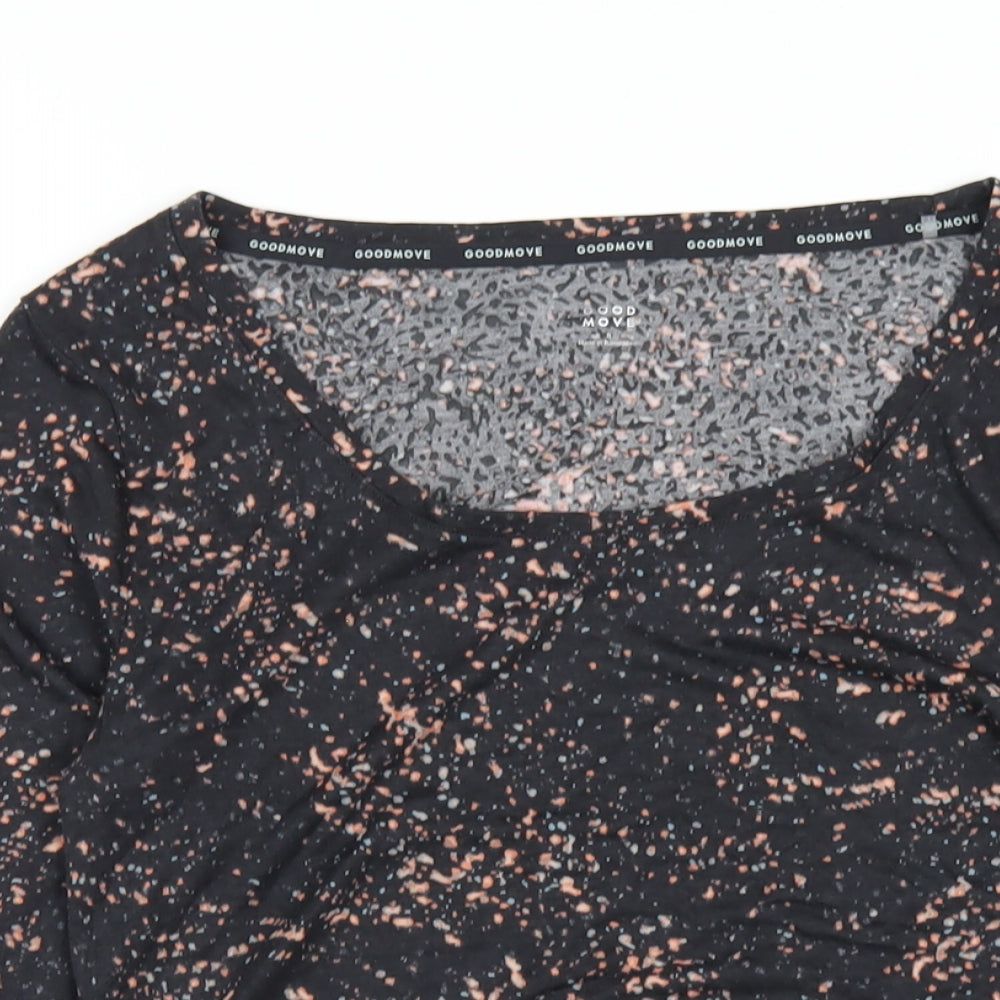GOODMOVE Womens Multicoloured Polyester Basic T-Shirt Size 8 Scoop Neck