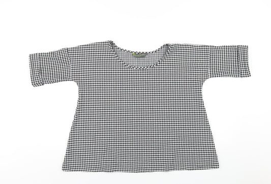 Blooming Marvellous Womens Black Geometric Polyester Basic T-Shirt Size 8 Round Neck