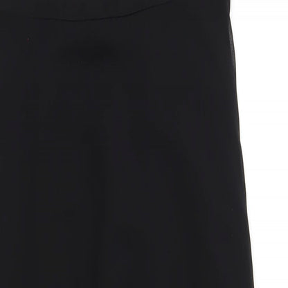 Tahari Womens Black Polyester Maxi Size 6 Round Neck Zip