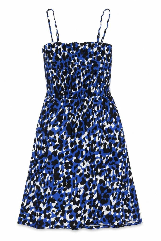 John Lewis Womens Blue Geometric Viscose A-Line Size M Square Neck Pullover