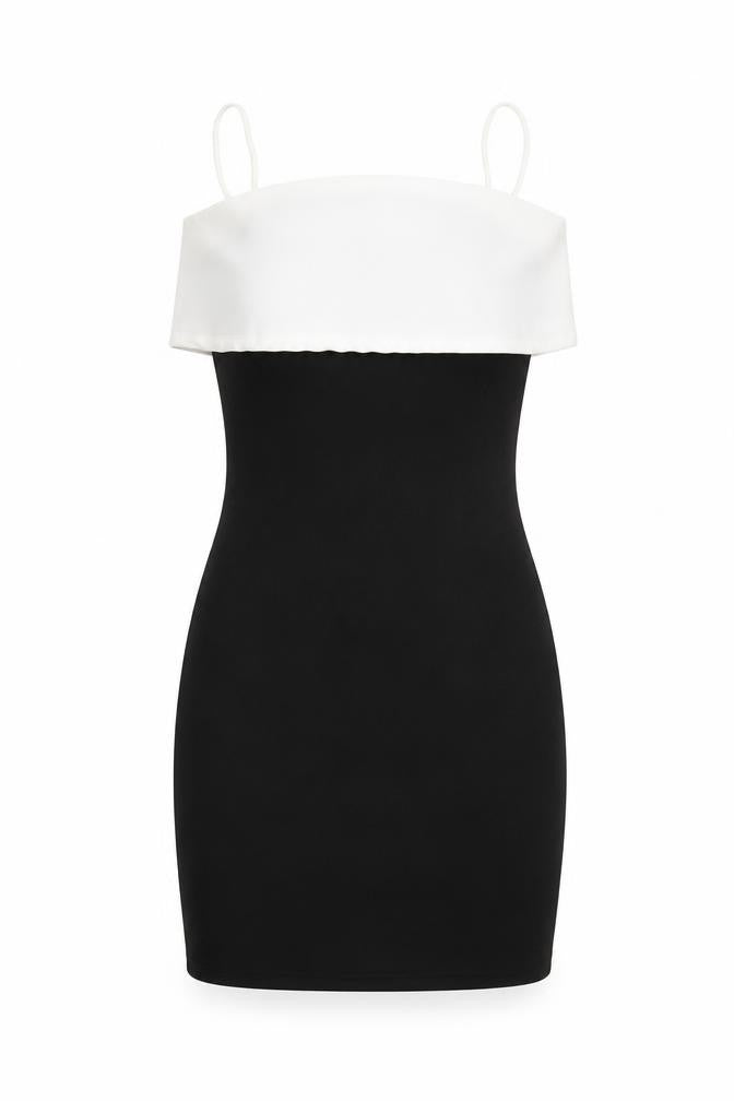 PRETTYLITTLETHING Womens Black Polyester Bodycon Size 8 Square Neck Pullover