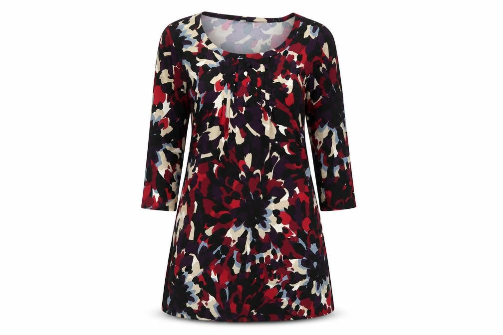 Marks & Spencer Womens Multicoloured Geometric Polyester A-Line Size 12 Scoop Neck Pullover