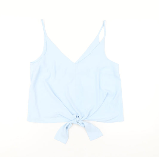 ASOS Womens Blue Polyester Camisole T-Shirt Size 10 V-Neck