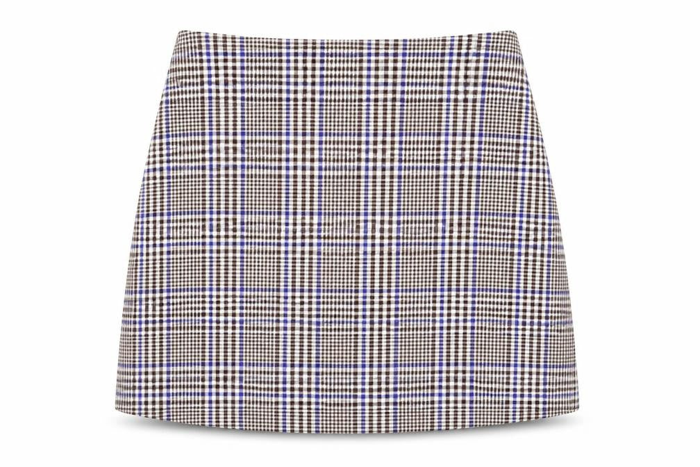 Monki Womens Multicoloured Plaid Polyester A-Line Skirt Size 6 Zip