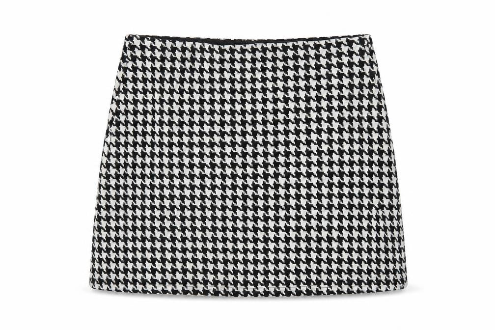 Mango Womens Black Geometric Cotton A-Line Skirt Size S