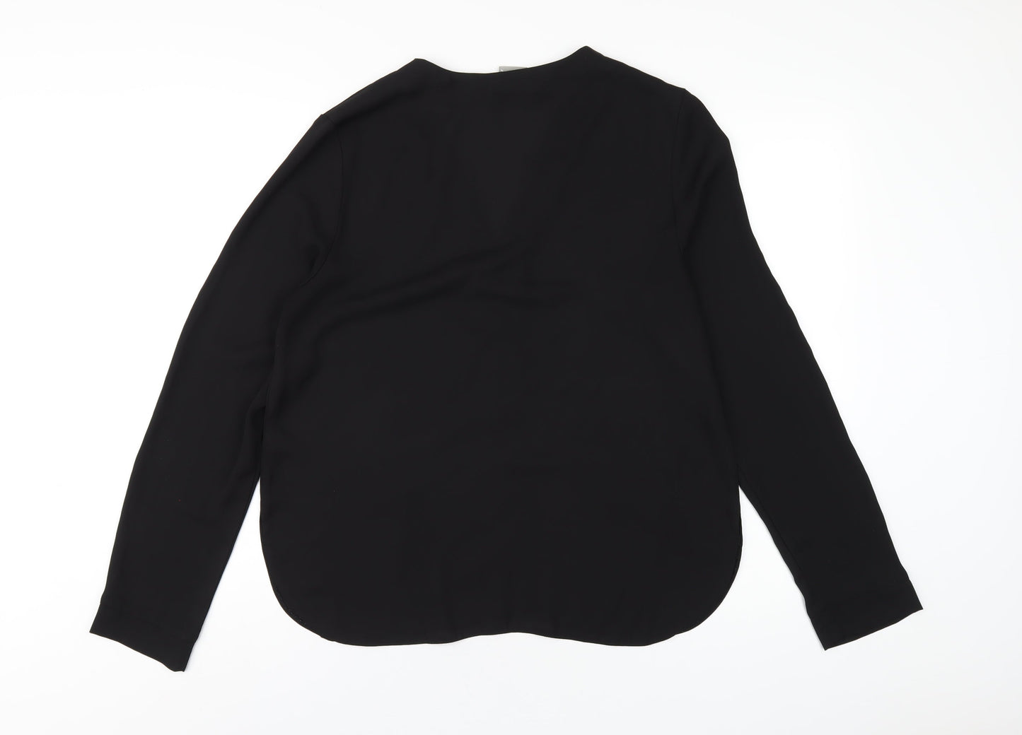 ASOS Womens Black Polyester Basic Button-Up Size 14 V-Neck