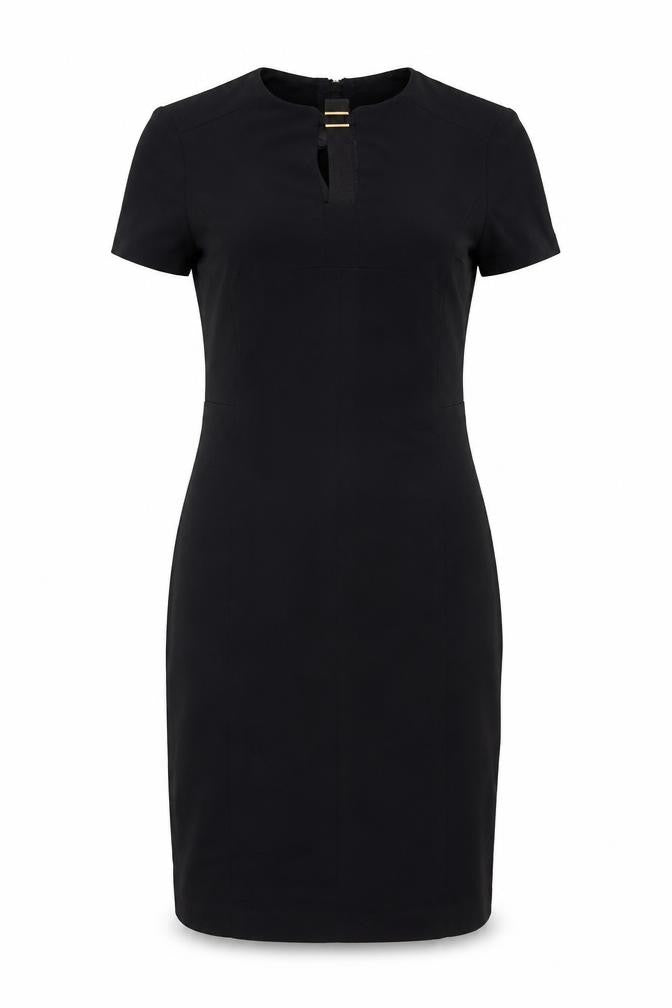 marksand Womens Blue Polyester Bodycon Size 8 Round Neck Zip