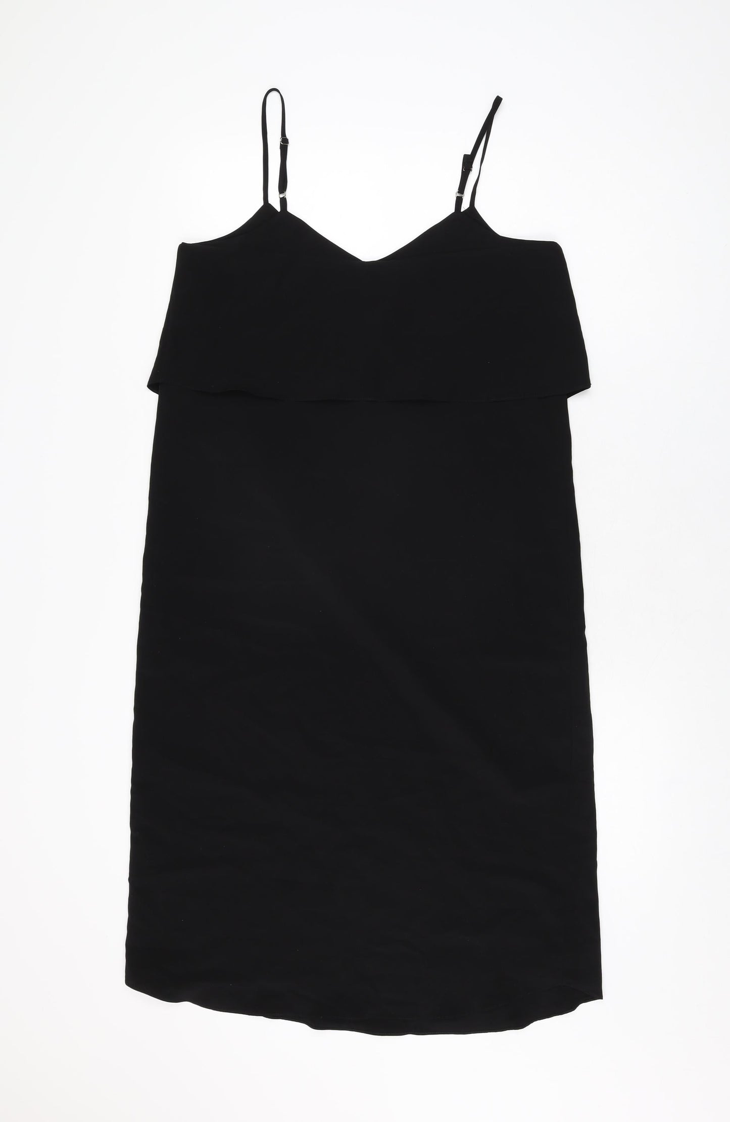 River Island Womens Black Polyester Shift Size 10 V-Neck Pullover