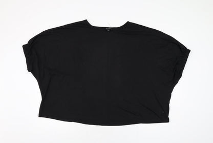 Additional front view of JD Williams women’s black polyester basic t-shirt, size UK 24, round neck