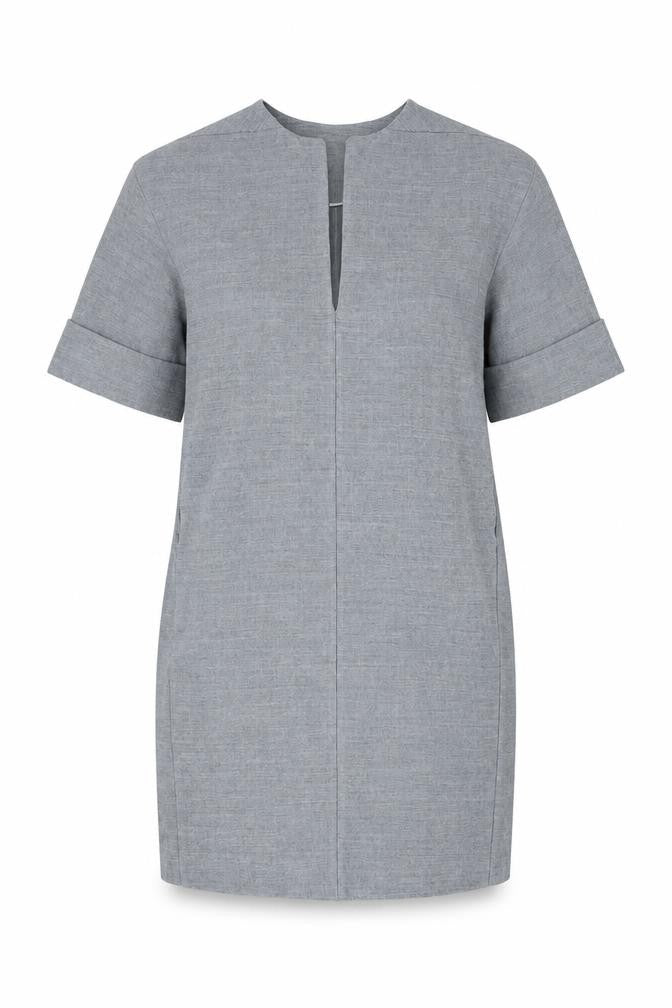 Zara Womens Grey Polyester Shift Size XS V-Neck Pullover