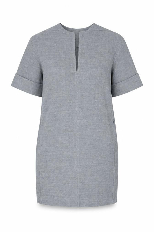 Zara Womens Grey Polyester Shift Size XS V-Neck Pullover