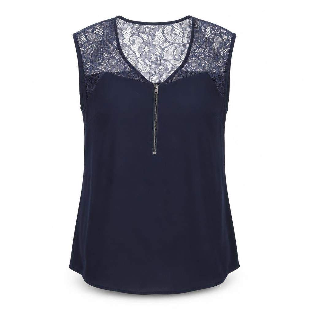 Warehouse Womens Blue Polyester Basic Blouse Size 10 V-Neck