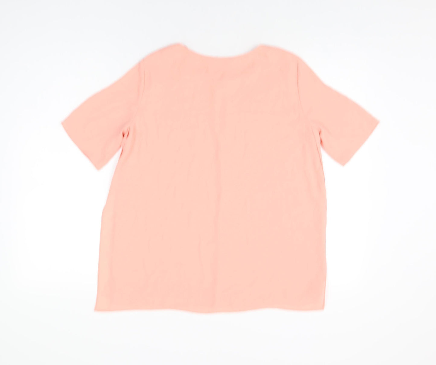 Mango Womens Pink Polyester Basic Blouse Size S Round Neck