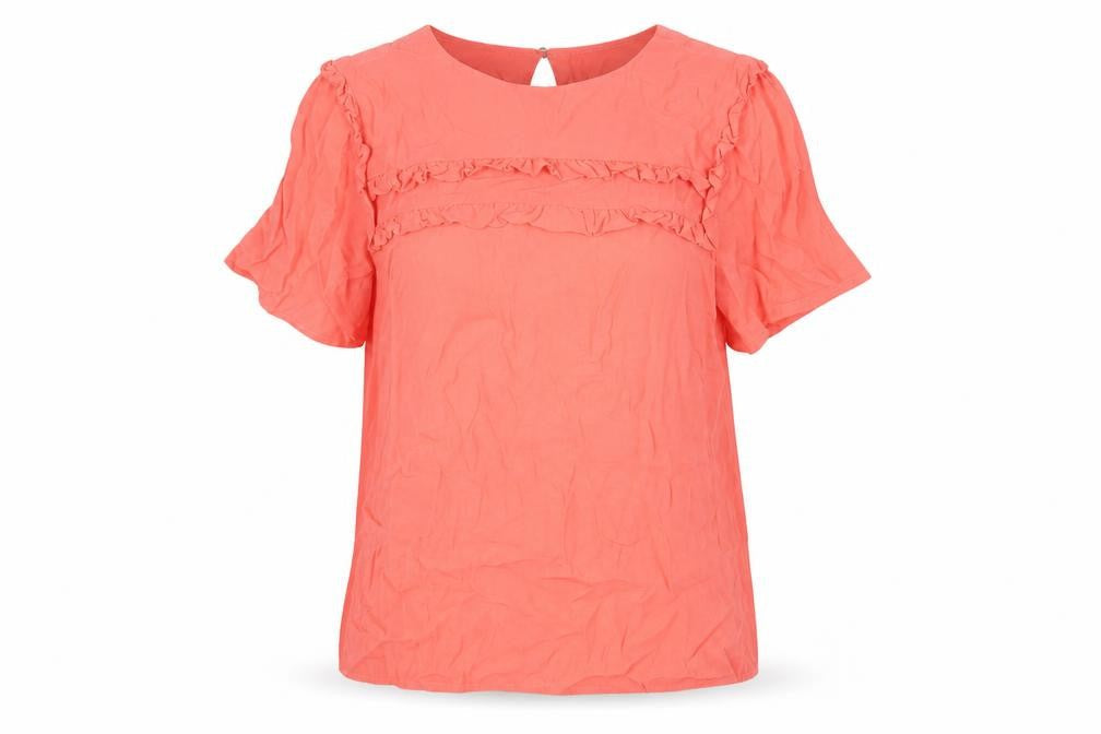 Oasis Womens Pink Viscose Basic T-Shirt Size 8 Round Neck
