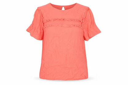 Oasis Womens Pink Viscose Basic T-Shirt Size 8 Round Neck