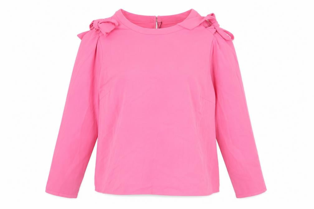JUNAROSE Womens Pink Polyester Basic Blouse Size 28 Round Neck