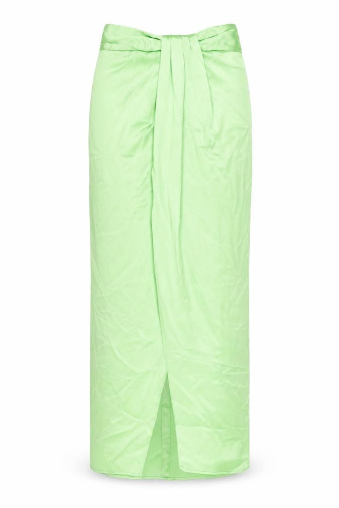 Zara Womens Green Polyester Maxi Skirt Size XS Zip
