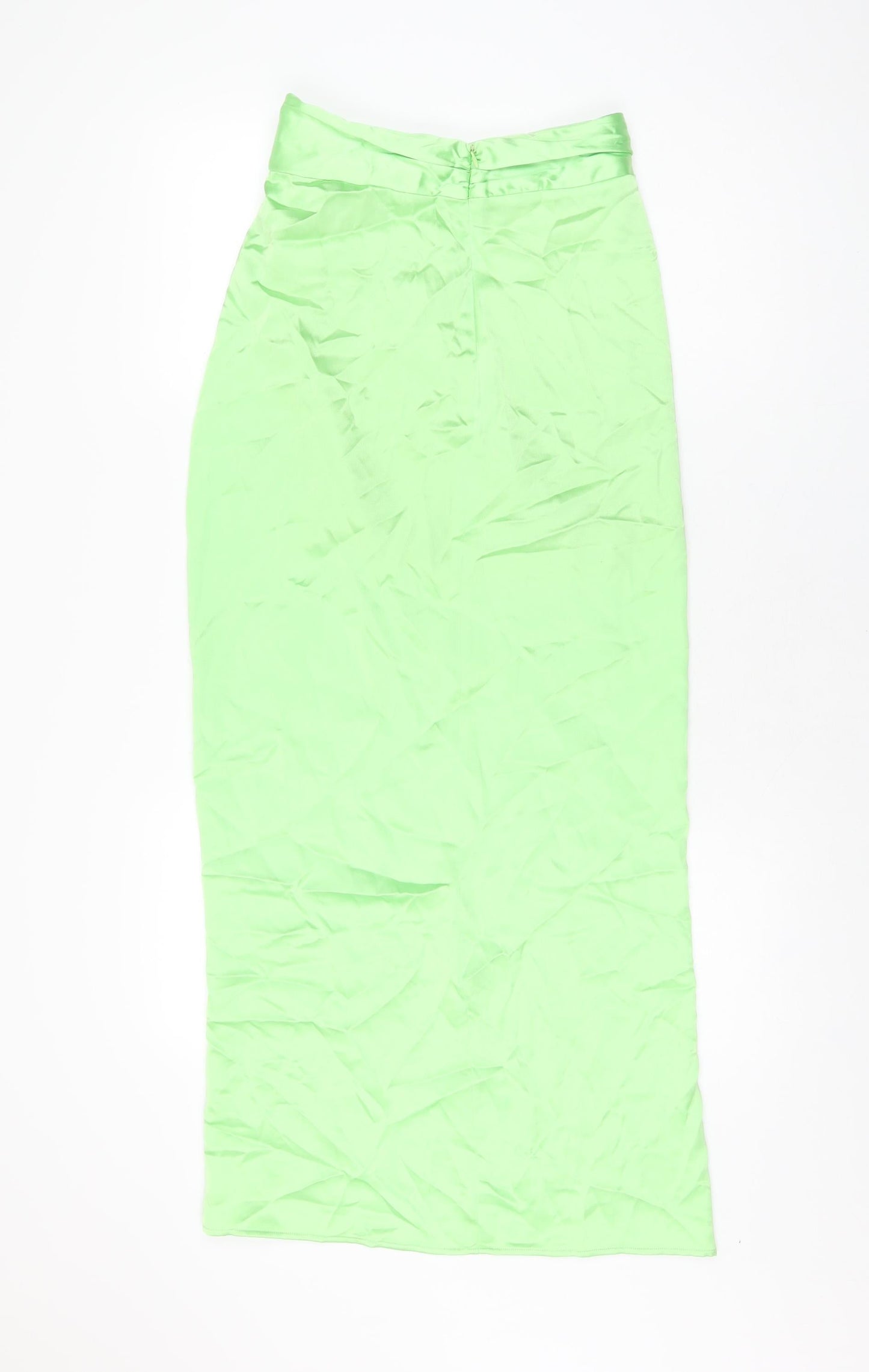 Zara Womens Green Polyester Maxi Skirt Size XS Zip