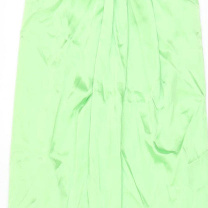 Zara Womens Green Polyester Maxi Skirt Size XS Zip