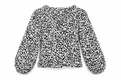 Per Una Womens White Animal Print Viscose Basic Blouse Size 12 V-Neck
