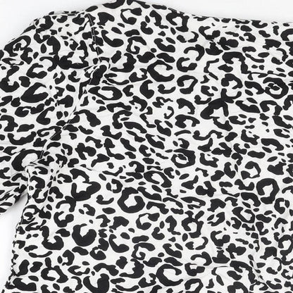 Per Una Womens White Animal Print Viscose Basic Blouse Size 12 V-Neck