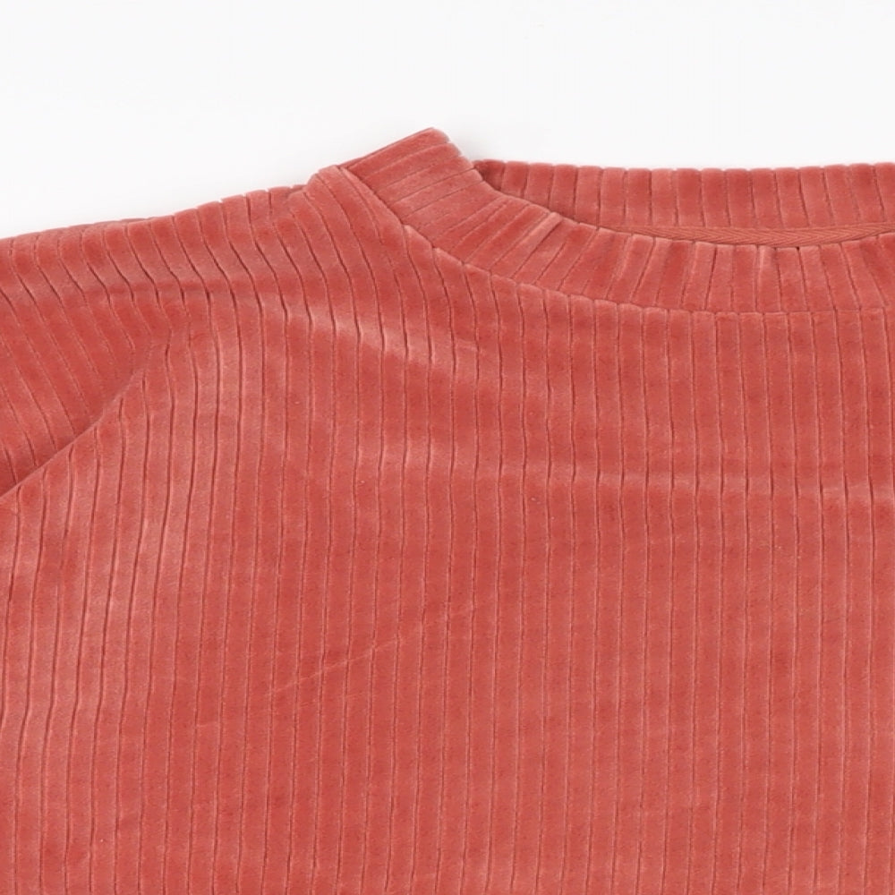 ASOS Womens Pink Polyester Basic T-Shirt Size 12 Round Neck