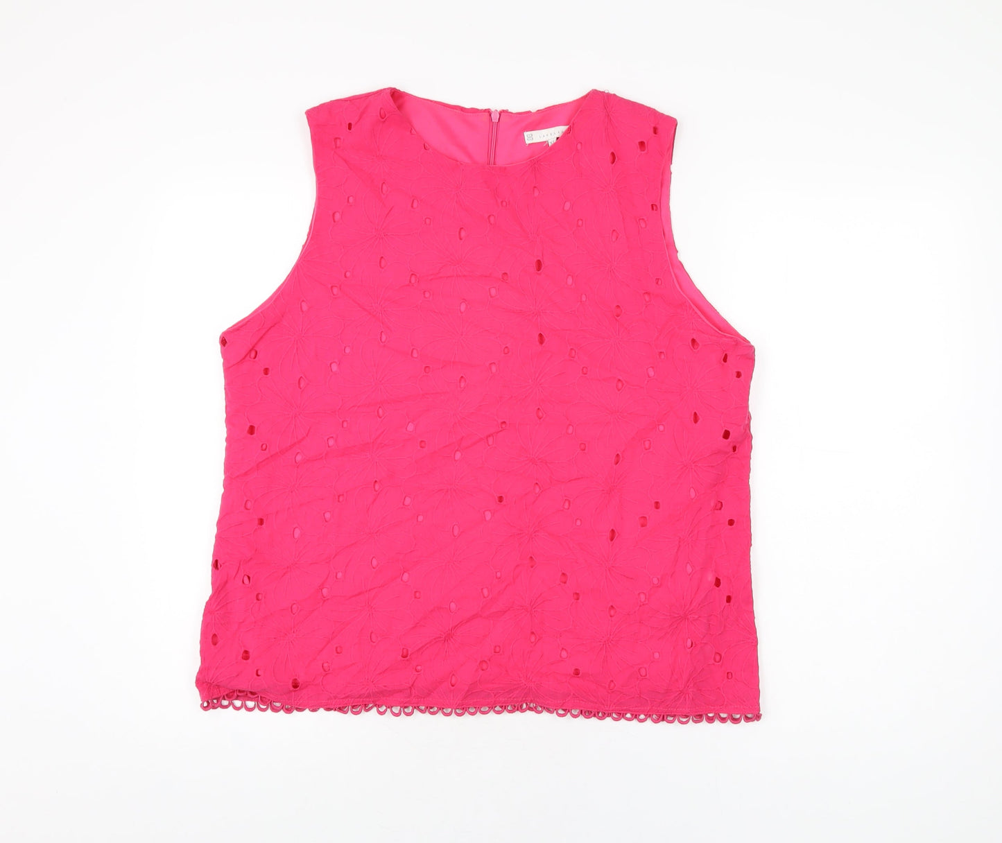 Lakeland Womens Pink Floral Polyester Basic T-Shirt Size XL Round Neck