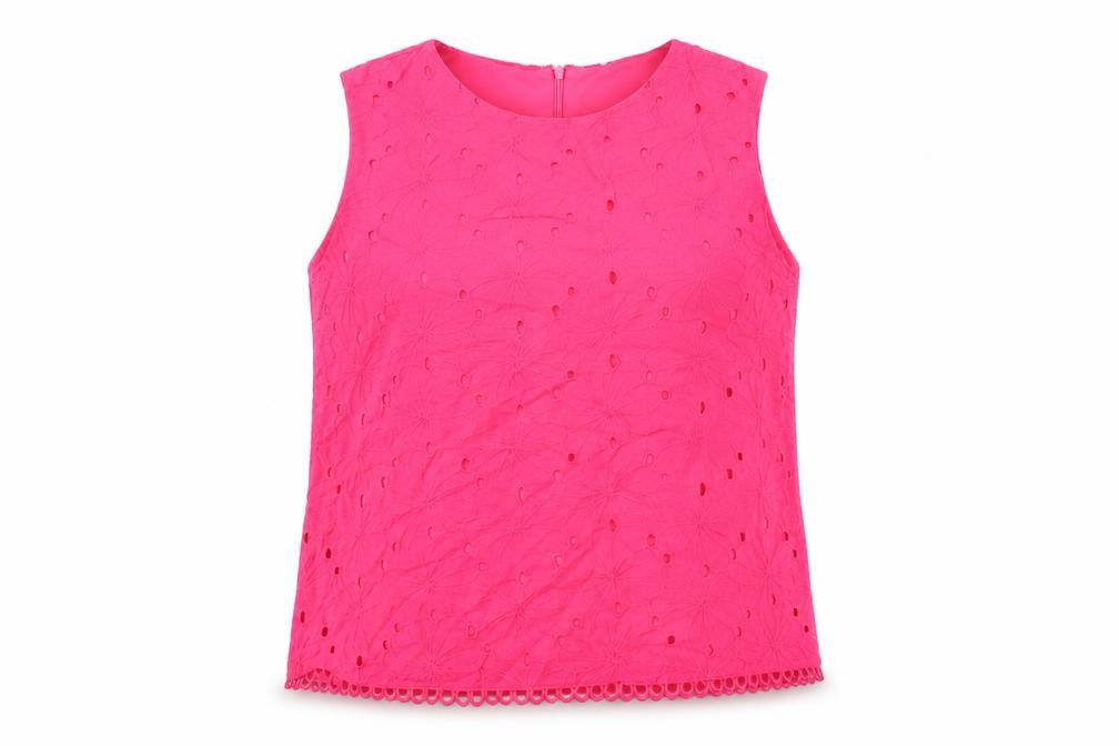 Lakeland Womens Pink Floral Polyester Basic T-Shirt Size XL Round Neck