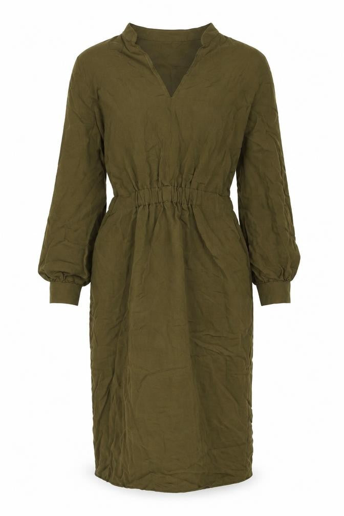Marks & Spencer Womens Green Lyocell Shift Size 10 V-Neck Pullover