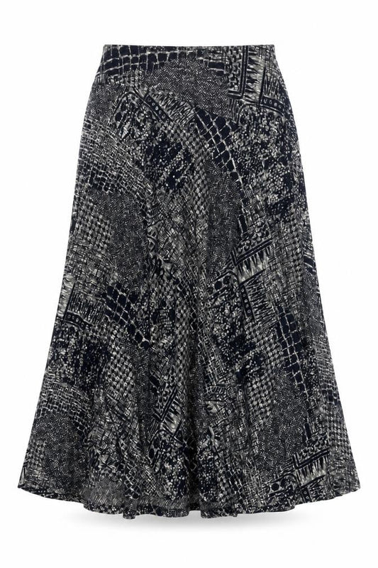 Country Casuals Womens Blue Geometric Polyester Swing Skirt Size 10