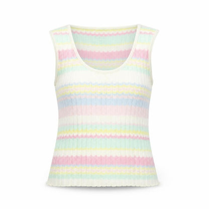 ESCADA Womens Multicoloured Geometric Viscose Basic T-Shirt Size S Scoop Neck