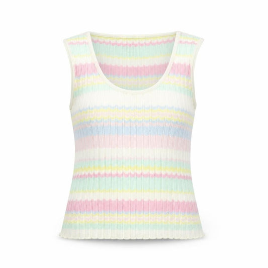 ESCADA Womens Multicoloured Geometric Viscose Basic T-Shirt Size S Scoop Neck