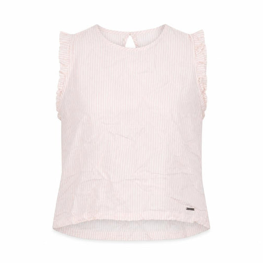 Quba & Co Womens Pink Striped Cotton Basic T-Shirt Size 10 Round Neck
