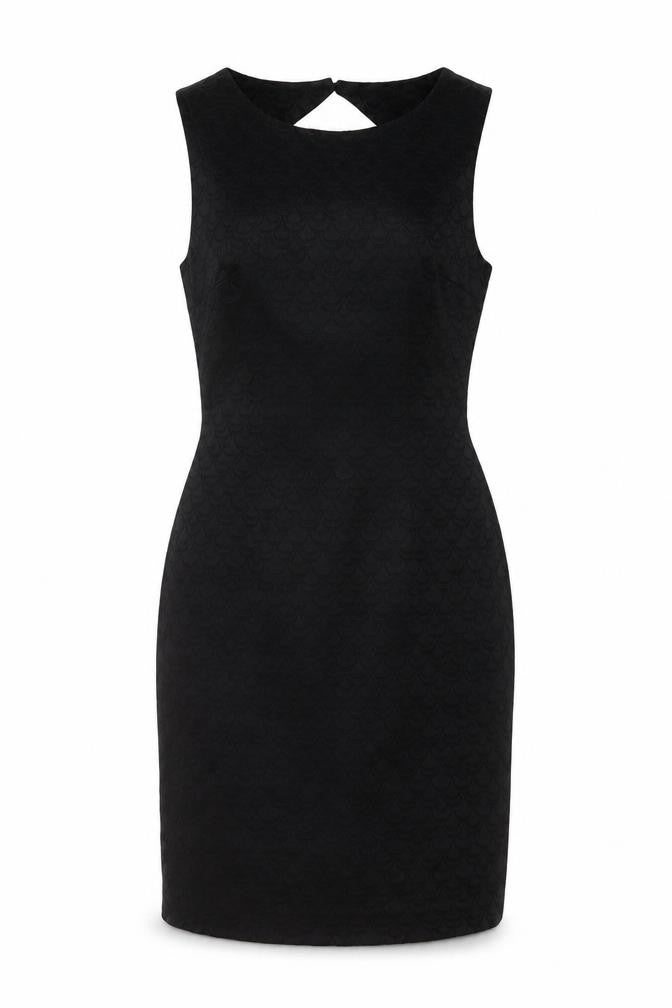 H&M Womens Black Cotton Sheath Size 6 Round Neck Zip