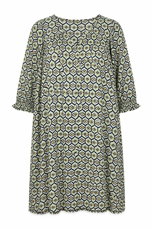 Dorothy Perkins Womens Multicoloured Geometric Polyester Sheath Size 20 V-Neck Pullover