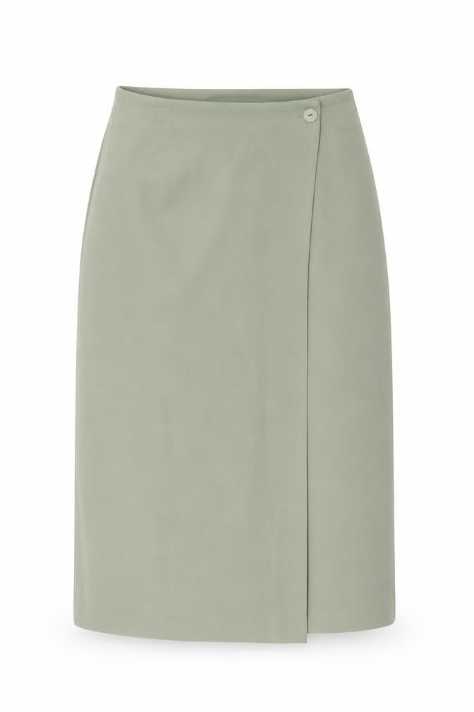 Wallis Womens Green Polyester Wrap Skirt Size 12 Button