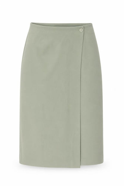 Wallis Womens Green Polyester Wrap Skirt Size 12 Button