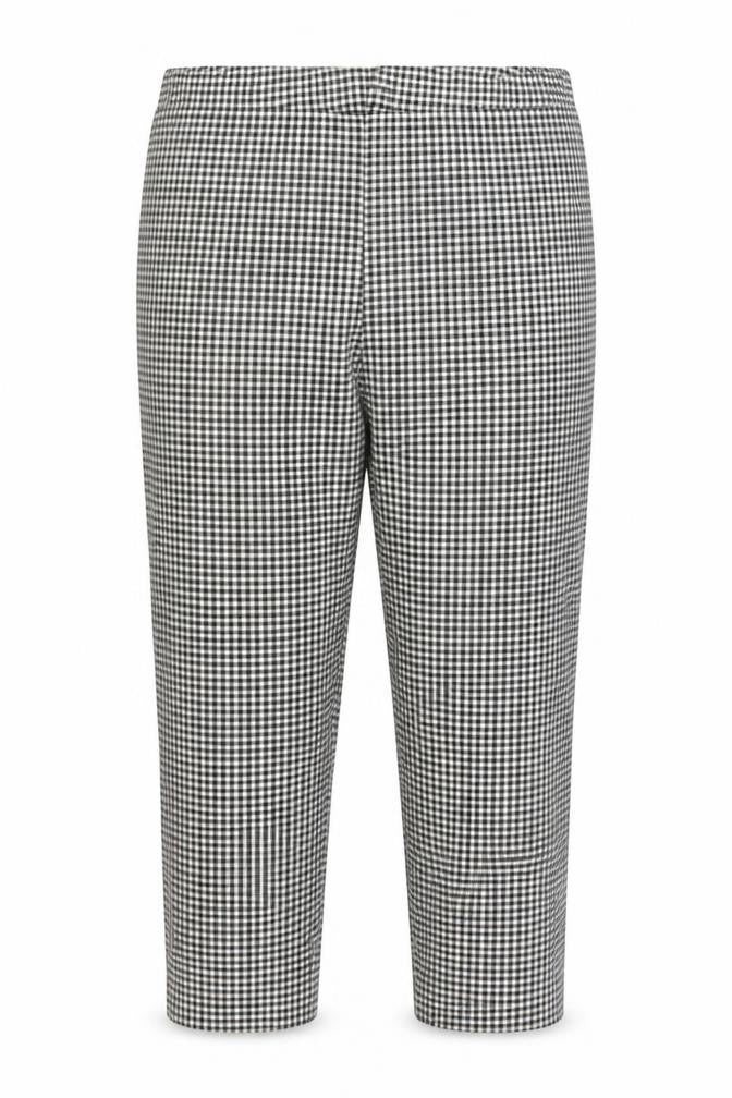 Roman Womens Black Check Polyester Trousers Size 14 L22 in Regular