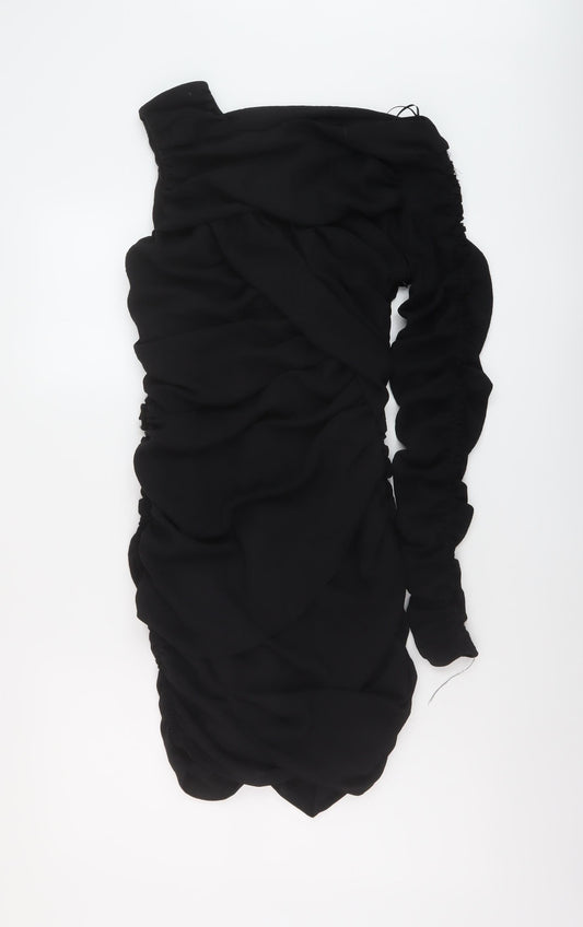 Zara Womens Black Polyester Mini Size M Square Neck Zip