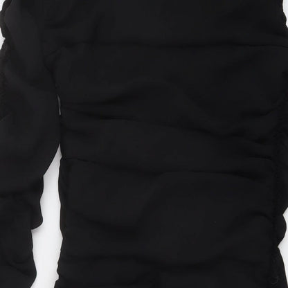 Zara Womens Black Polyester Mini Size M Square Neck Zip