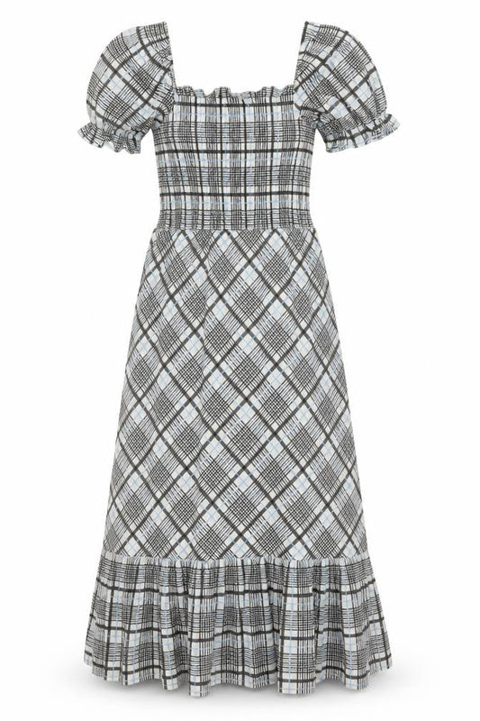 Topshop Womens Multicoloured Plaid Cotton A-Line Size 6 Square Neck Pullover
